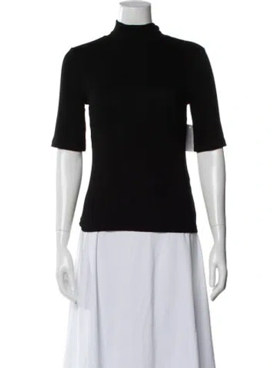 Pre-owned Frame Turtleneck Three-quarter Sleeve Top W/ Tags In Black