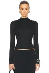 Frame Turtleneck Top In Black