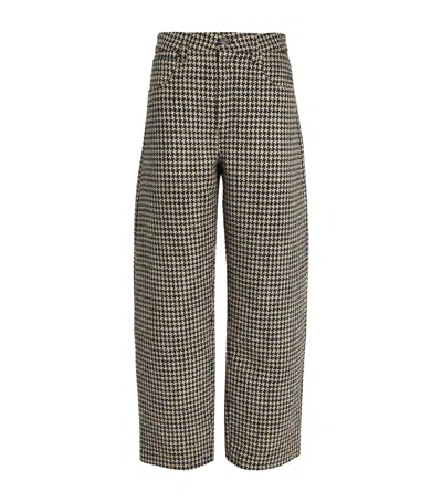 Frame Tweed Barrel Wide-leg Trousers