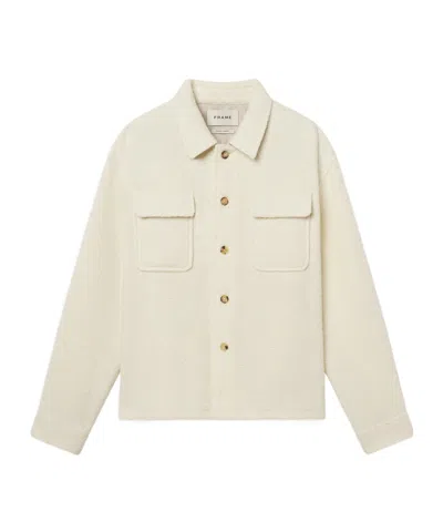 Frame Man Denim Outerwear Cream Size Xxl Cotton In Natural