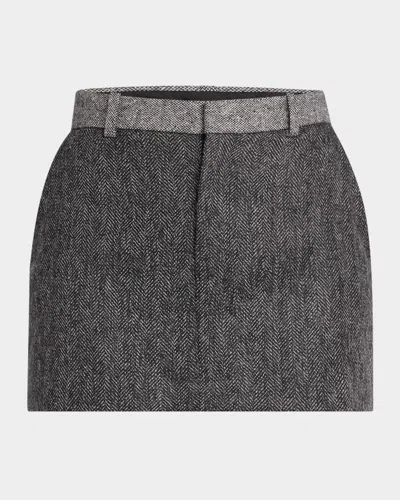 Frame Tweed Mini Skirt In Check Multi