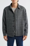 Frame Tweed Overshirt Grey Melange In Gray