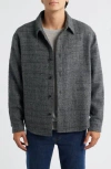 Frame Tweed Overshirt Grey Melange In Gray