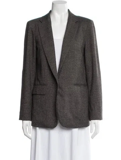 Pre-owned Frame Tweed Pattern Blazer In Gray