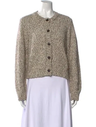 Pre-owned Frame Tweed Pattern Crew Neck Sweater In Neutrals