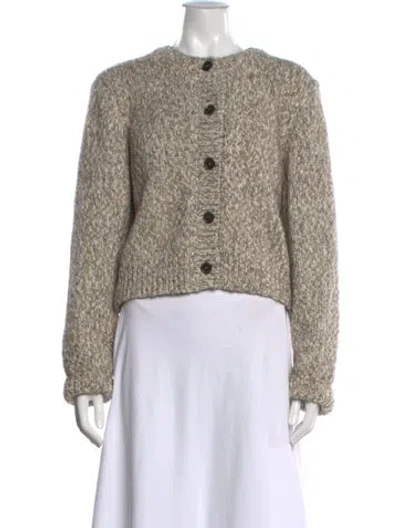 Pre-owned Frame Tweed Pattern Crew Neck Sweater In Neutrals