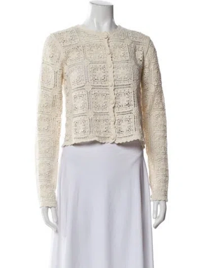 Pre-owned Frame Tweed Pattern Evening Jacket W/ Tags In Neutral