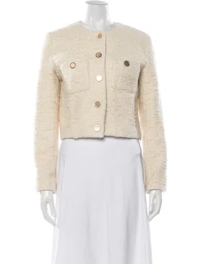 Pre-owned Frame Tweed Pattern Jacket In Neutrals/yellow