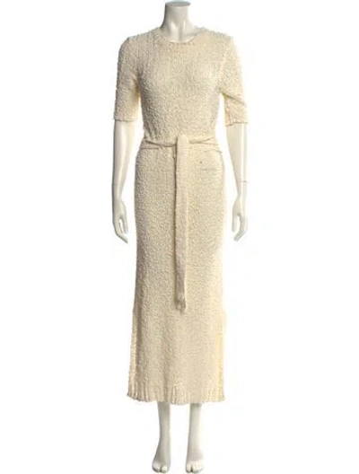 Pre-owned Frame Tweed Pattern Long Dress In Neutral