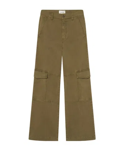 Frame Twill Cargo Trousers In Green