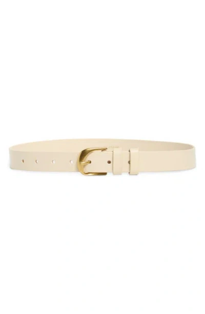 Frame Twist Buckle Leather Belt In Bone