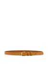 Frame Twist-buckle Leather Belt In Brown