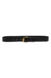 Frame Twist Buckle Leather Belt In Noir