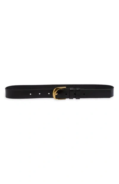 Frame Twist Buckle Leather Belt In Noir