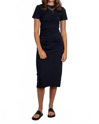 FRAME TWIST MIDI DRESS IN NAVY