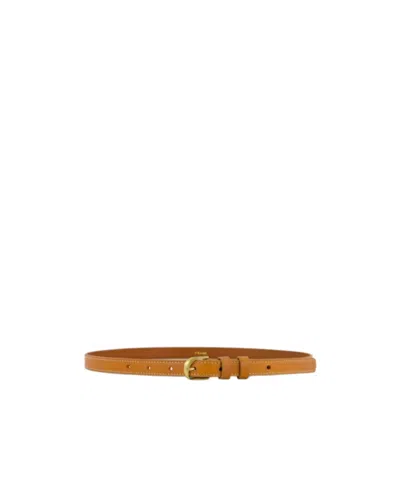 Frame Twist-buckle Leather Belt In Brown