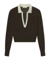 Frame Two-tone Long-sleeved Polo Shirt In Brown