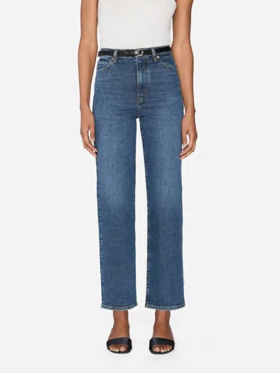 Frame Ultra High-rise Wide Leg Jeans In Archie In Blue
