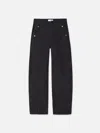 Frame Barrel-leg Utility Pants In Black