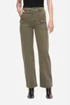Frame Utility Pocket Pant In Washed Winter Moss In Green