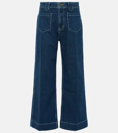 Frame High-rise Cropped Straight Jeans In Blue