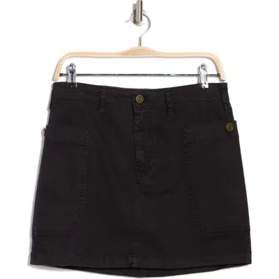 Frame Utility Stretch Cotton Miniskirt In Black