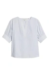 Frame V-neck Pinstripe Top