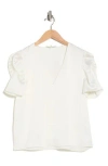 Frame V-neck Puff Sleeve Top In White