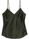 Frame V-neck Silk Top In Grün