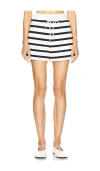 Frame Gestreifte Shorts Aus Frottee Aus Einer Baumwollmischung In White