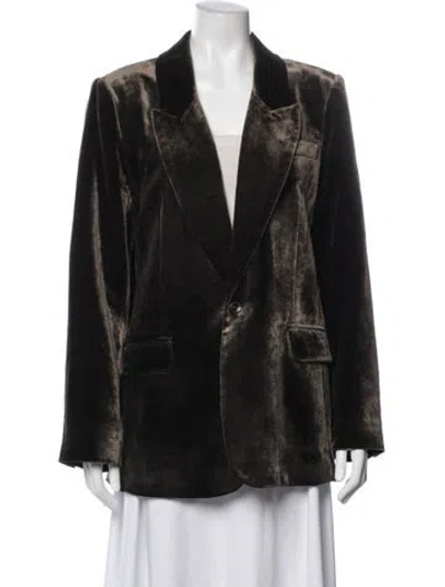 Pre-owned Frame Velour Blazer In Black