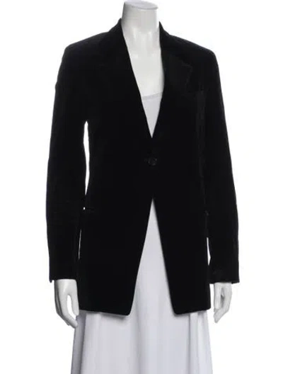 Pre-owned Frame Velour Blazer In Black