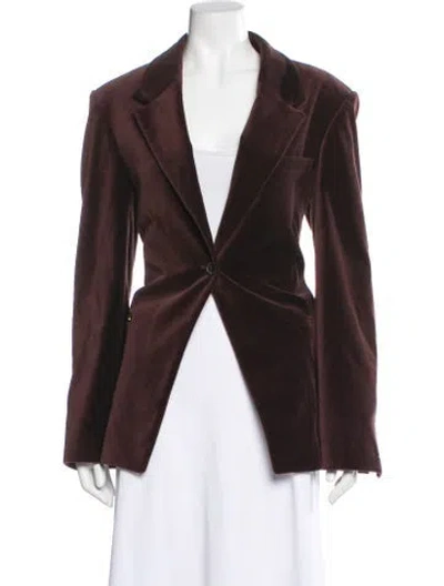 Pre-owned Frame Velour Blazer In Brown