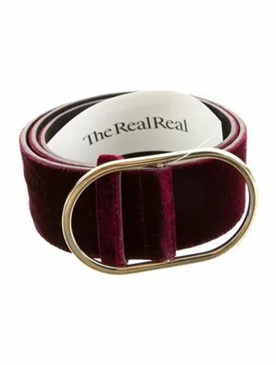 Pre-owned Frame Velvet Belt In Burgundy