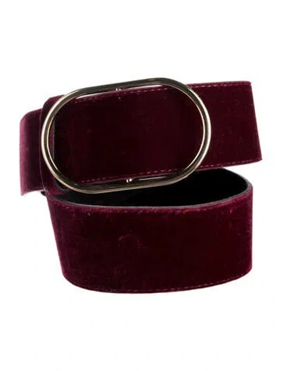 Pre-owned Frame Velvet Belt In Burgundy