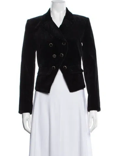 Pre-owned Frame Velvet Blazer In Black