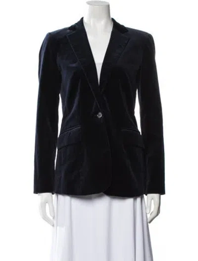Pre-owned Frame Velvet Blazer In Blue
