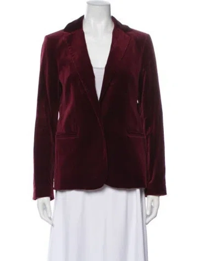 Pre-owned Frame Velvet Blazer In Burgundy