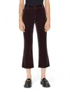 Shop Frame Velvet Crop Mini Boot Trouser In Mahogany In Multi