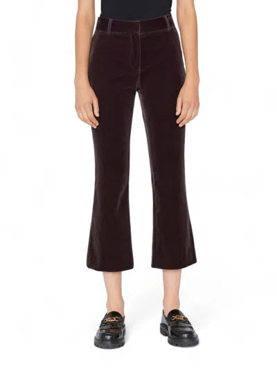 Frame Velvet Crop Mini Boot Trouser In Mahogany In Multi