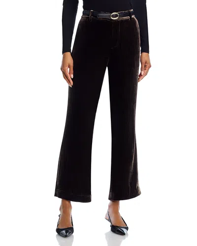 Frame Velvet Cropped Flare Pants In Espresso