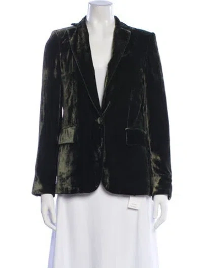 Pre-owned Frame Velvet Floral Print Evening Jacket In Black