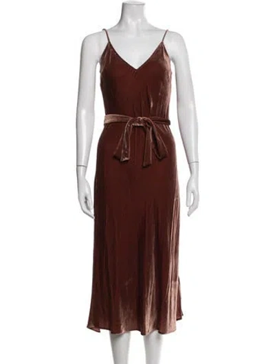 Pre-owned Frame Velvet Long Dress In Neutral