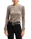 Frame Crushed Velvet Top In Dusk
