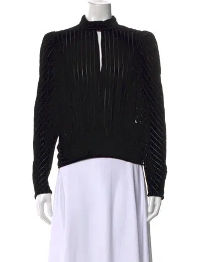 Pre-owned Frame Velvet Striped Sweatshirt In Black