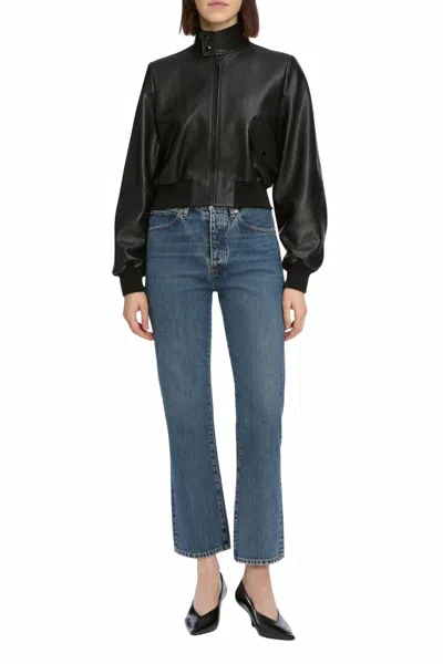 Frame Vertical Cropped Jeans In Zeta In Blue