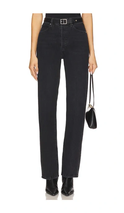 Frame High-rise Wide-leg Jeans In Black