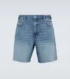 Frame Vintage Raw-hem Regular-fit Denim Shorts In Blue