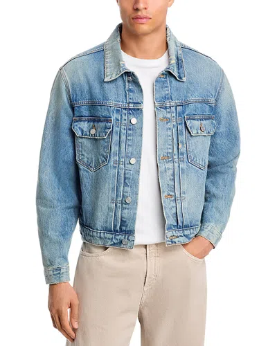 Frame Vintage Wash Denim Trucker Jacket In Multi