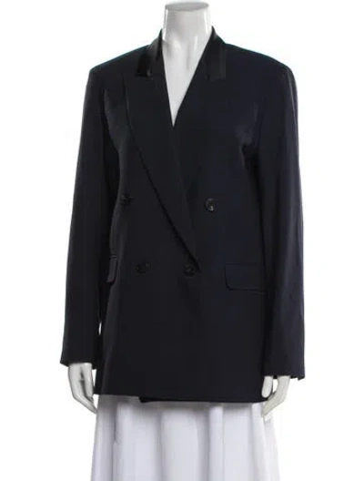 Pre-owned Frame Virgin Wool Blazer In Blue